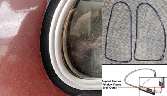 VW Pop-Out Quarter Window Outer Silicon Seals,early style  Beetles 1950-1964 Left & Right Side